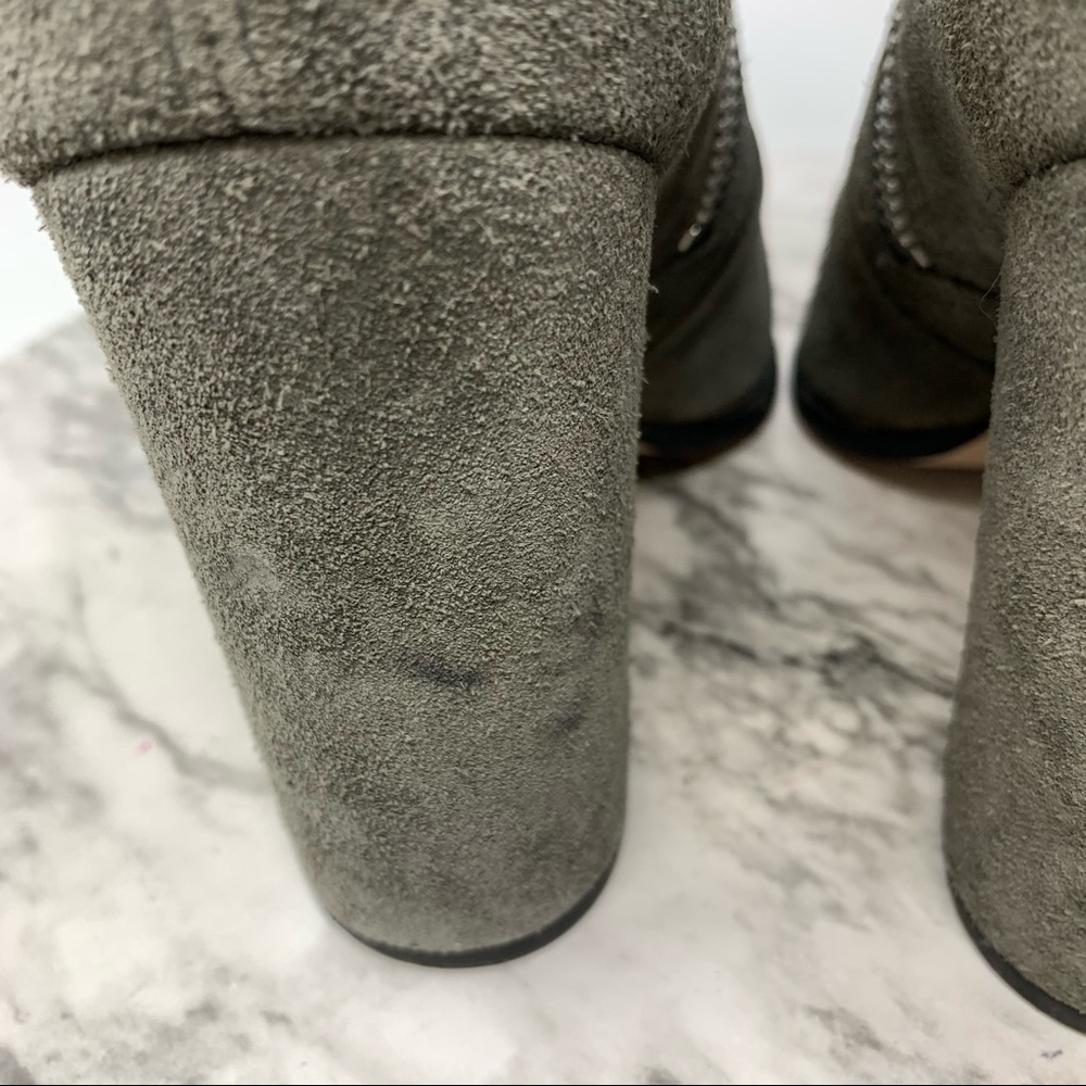Reiss Buckle Detail Suede Booties 38 Classic Academia Minimalist Preppy Neutral - Picture 12 of 16